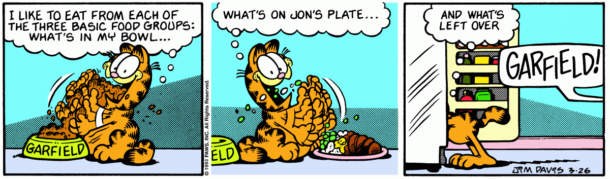 Garfield, March 26, 1993