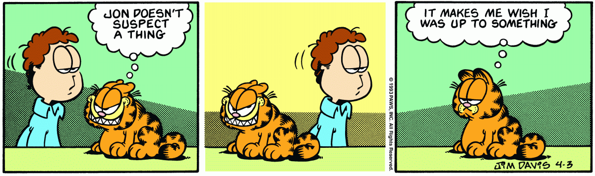 Garfield comic strip for Saturday, April 3, 1993