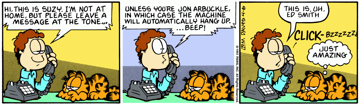 Garfield, April 6, 1993