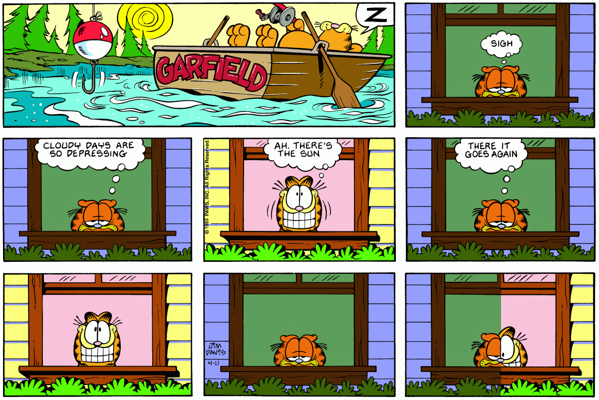 Garfield comic strip for Sunday, April 11, 1993