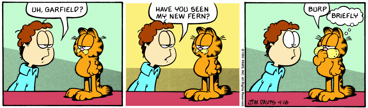 Garfield, April 16, 1993