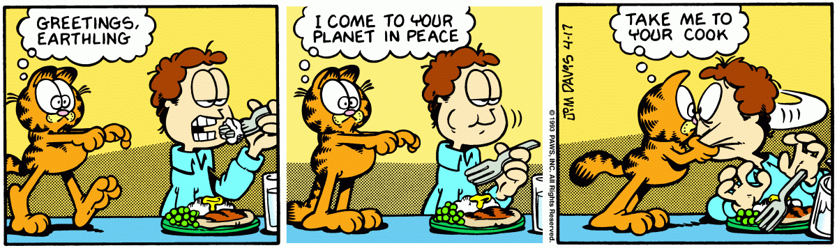 Garfield comic strip for Saturday, April 17, 1993