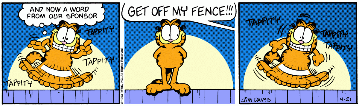 Garfield comic strip for Wednesday, April 21, 1993