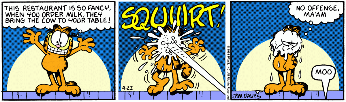 Garfield comic strip for Thursday, April 22, 1993