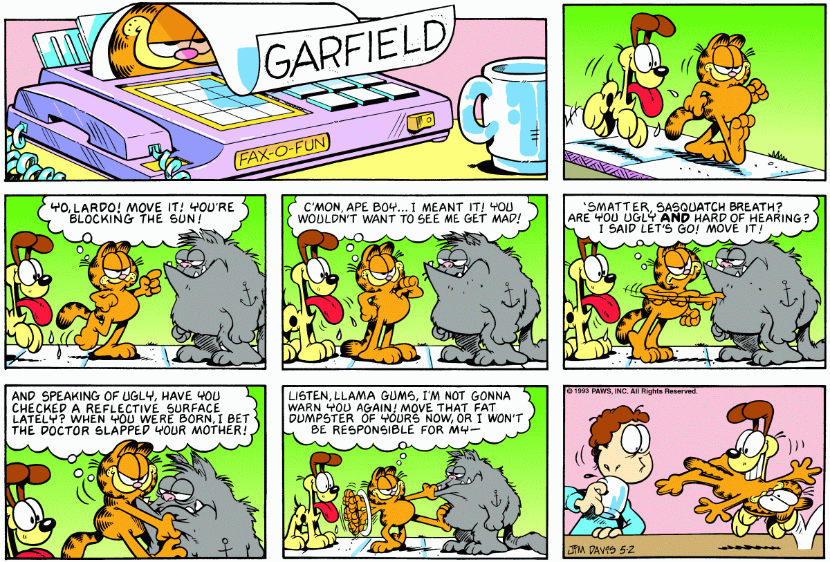 Garfield comic strip for Sunday, May 2, 1993