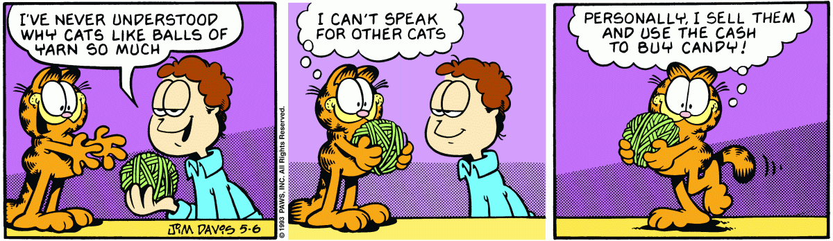 Garfield comic strip for Thursday, May 6, 1993
