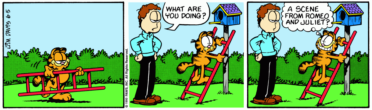 Garfield comic strip for Saturday, June 5, 1993