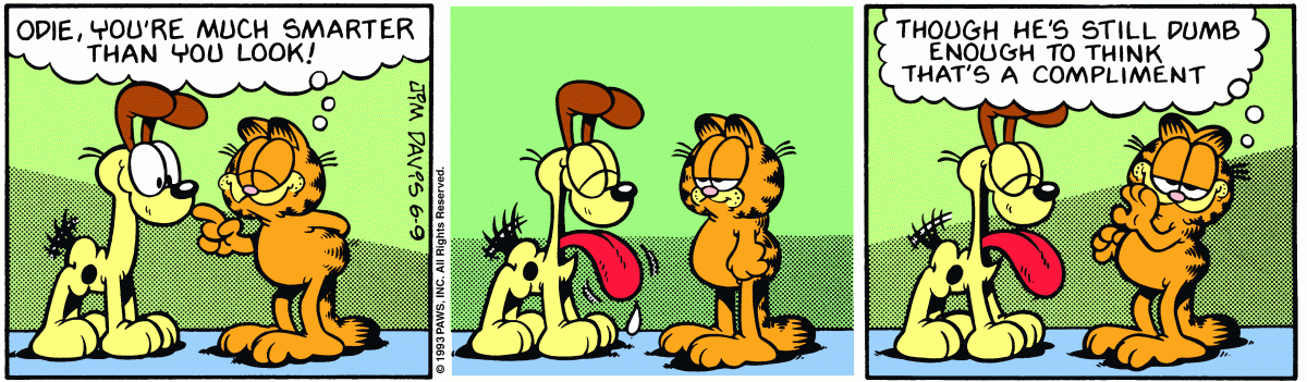 Garfield comic strip for Wednesday, June 9, 1993