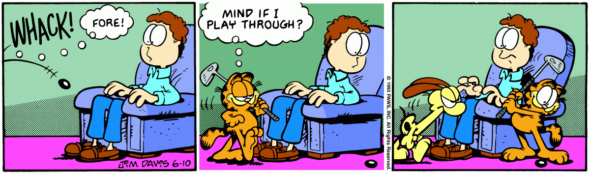 Garfield comic strip for Thursday, June 10, 1993