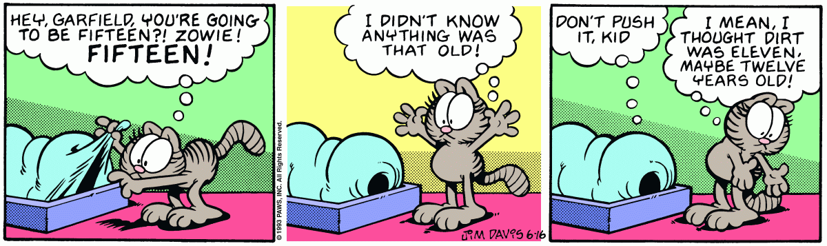 Garfield comic strip for Wednesday, June 16, 1993