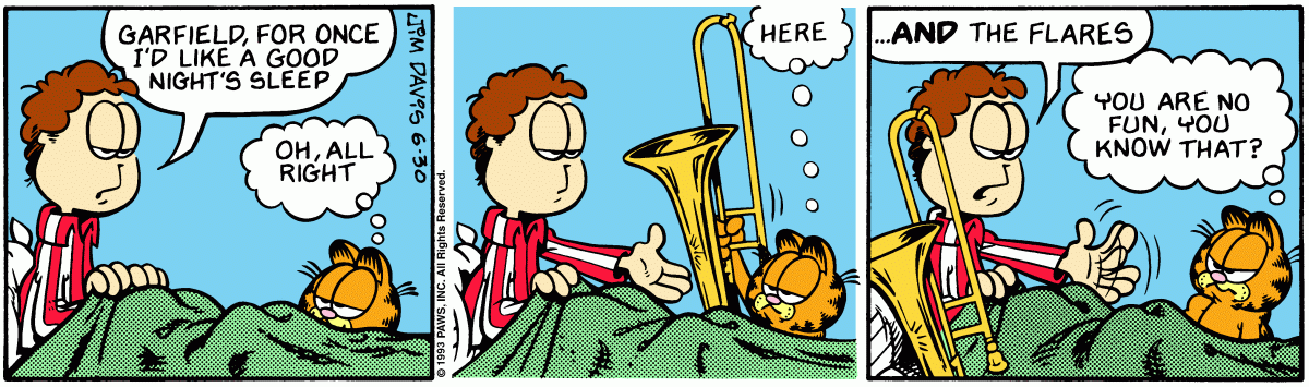 Garfield comic strip for Wednesday, June 30, 1993