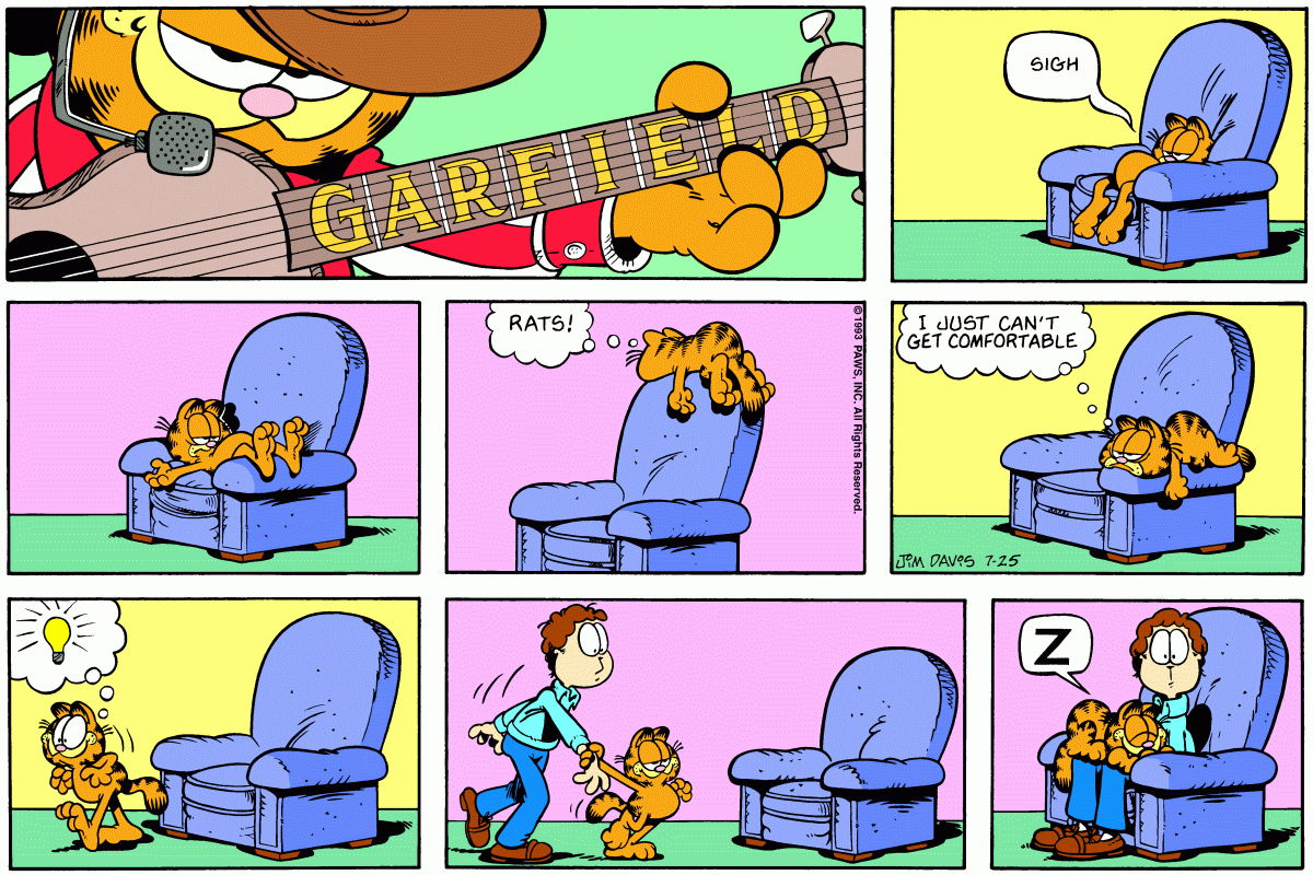 Garfield comic strip for Sunday, July 25, 1993