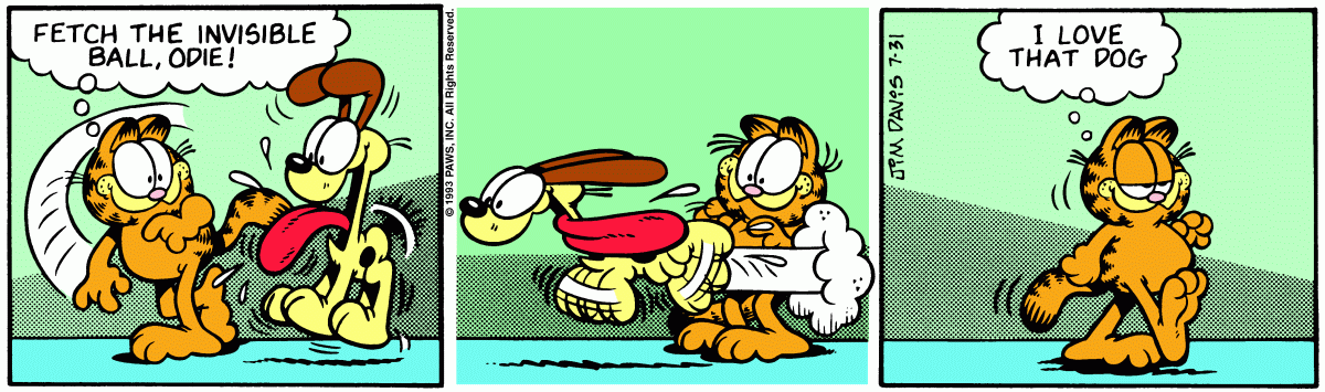 Garfield comic strip for Saturday, July 31, 1993