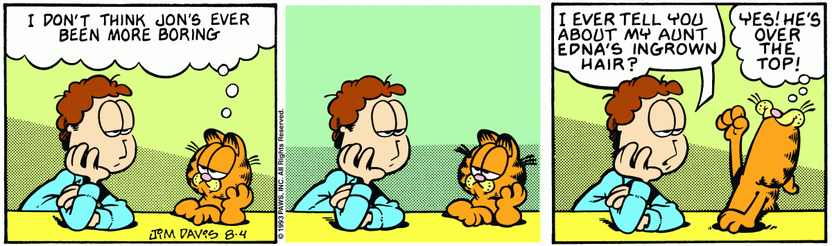 Garfield comic strip for Wednesday, August 4, 1993