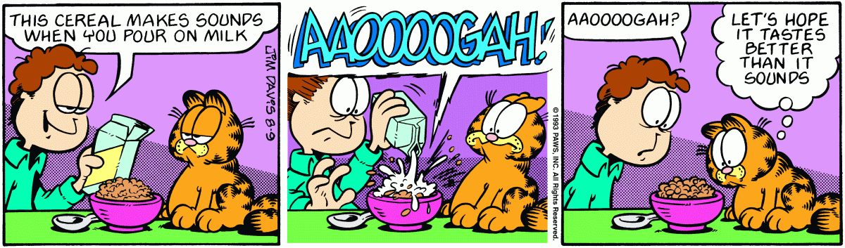 Garfield, August 9, 1993