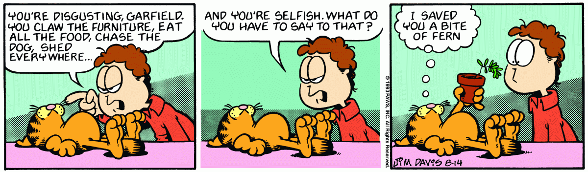 Garfield, August 14, 1993