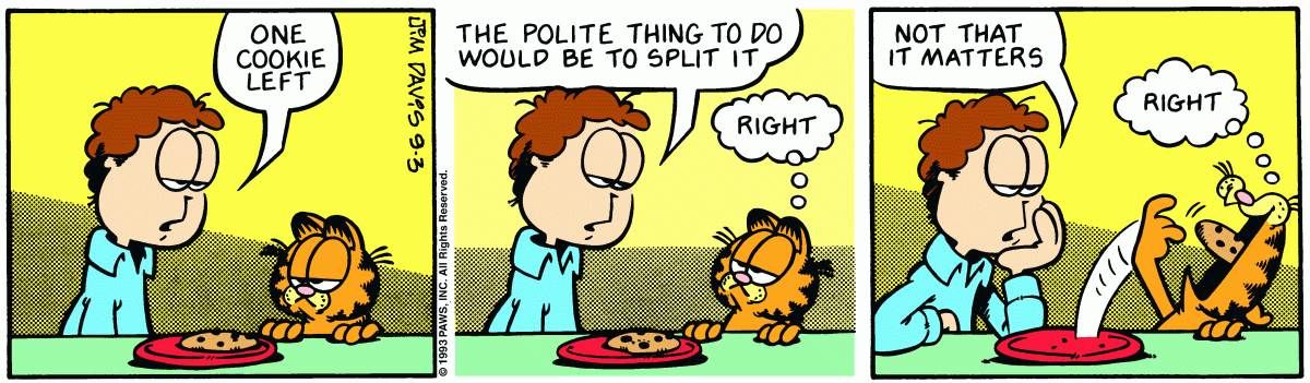 Garfield, September 3, 1993