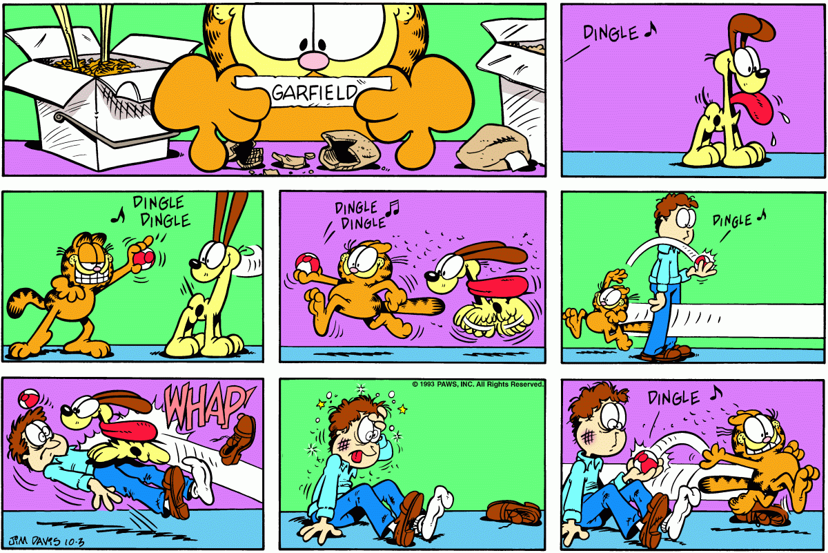 Garfield comic strip for Sunday, October 3, 1993