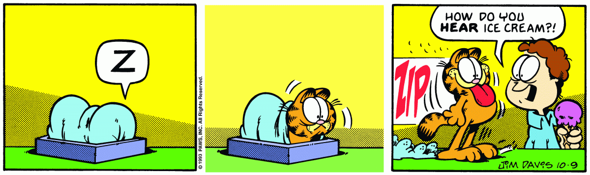 Garfield comic strip for Saturday, October 9, 1993