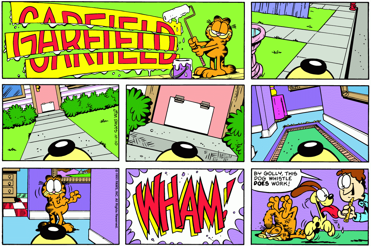 Garfield comic strip for Sunday, October 10, 1993