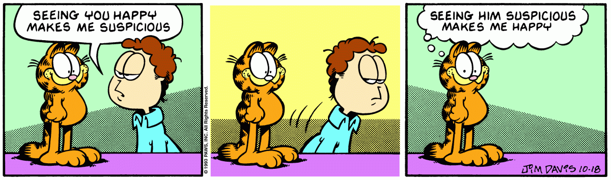 Garfield comic strip for Monday, October 18, 1993