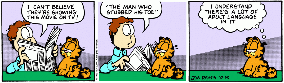 Garfield comic strip for Tuesday, October 19, 1993