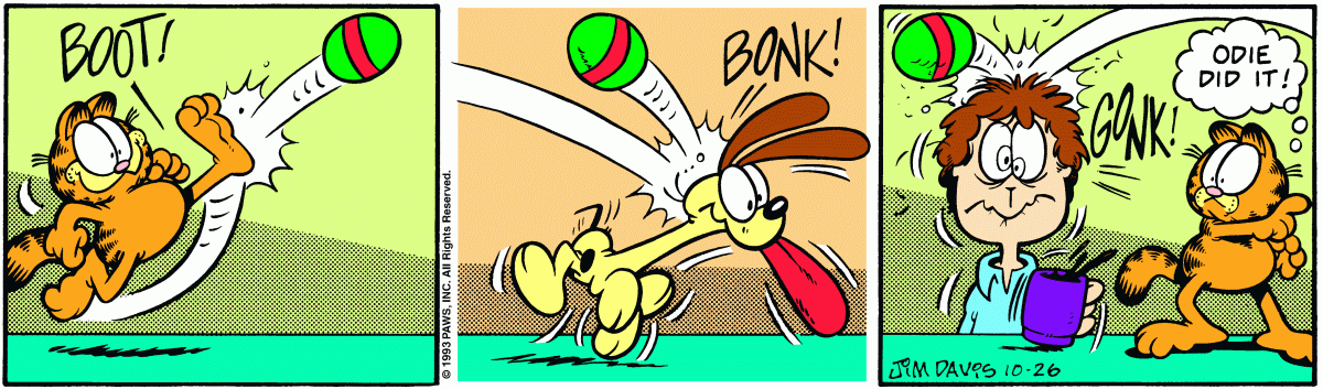 Garfield comic strip for Tuesday, October 26, 1993