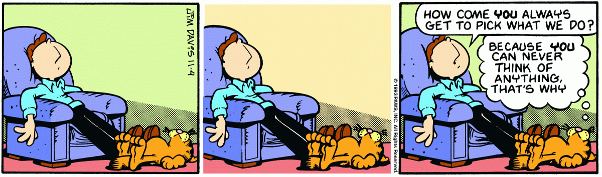 Garfield comic strip for Thursday, November 4, 1993