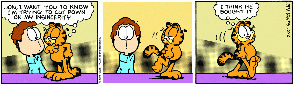 Garfield comic strip for Thursday, December 2, 1993