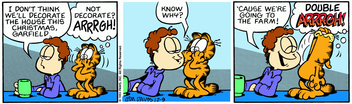 Garfield comic strip for Thursday, December 9, 1993