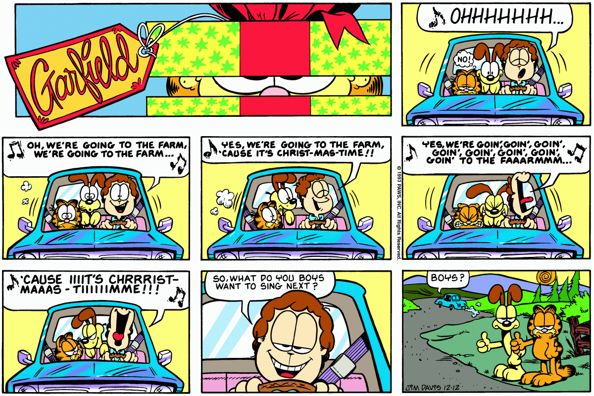 Garfield comic strip for Sunday, December 12, 1993