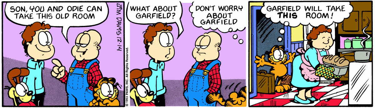 Garfield comic strip for Tuesday, December 14, 1993