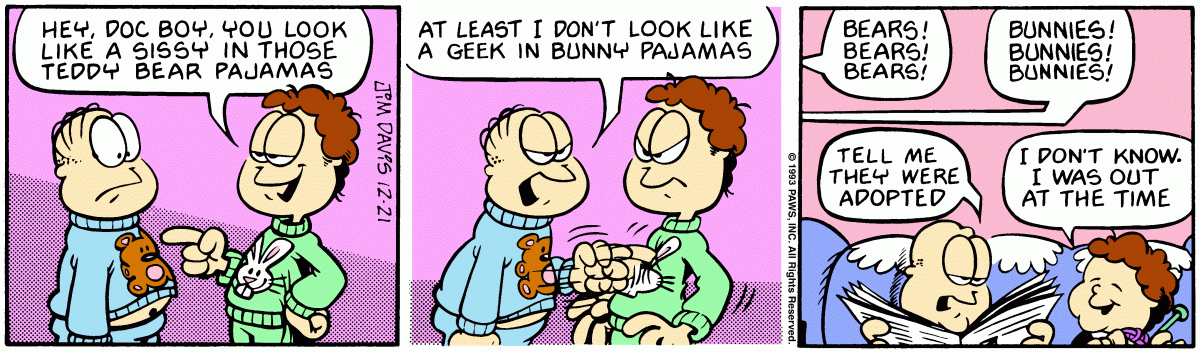 Garfield comic strip for Tuesday, December 21, 1993