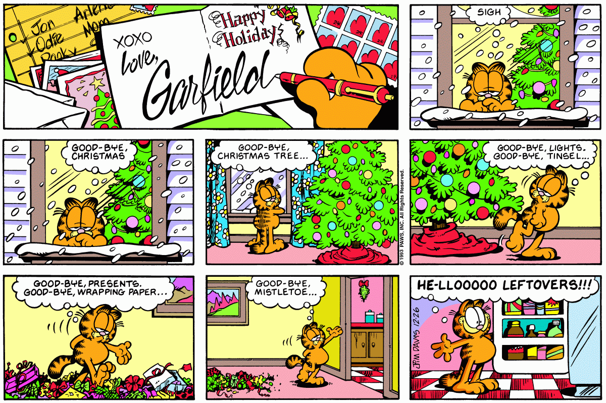 Garfield comic strip for Sunday, December 26, 1993