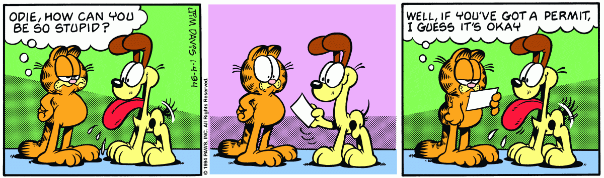 Garfield, January 4, 1994