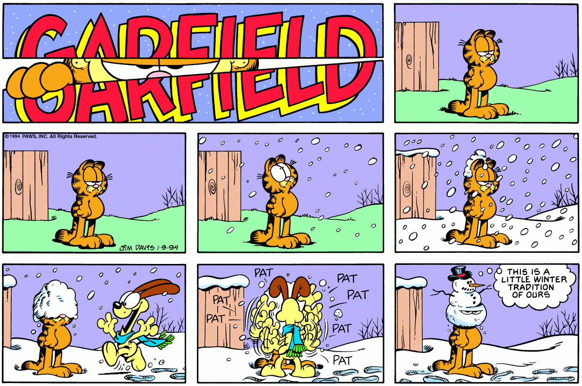 Garfield comic strip for Sunday, January 9, 1994