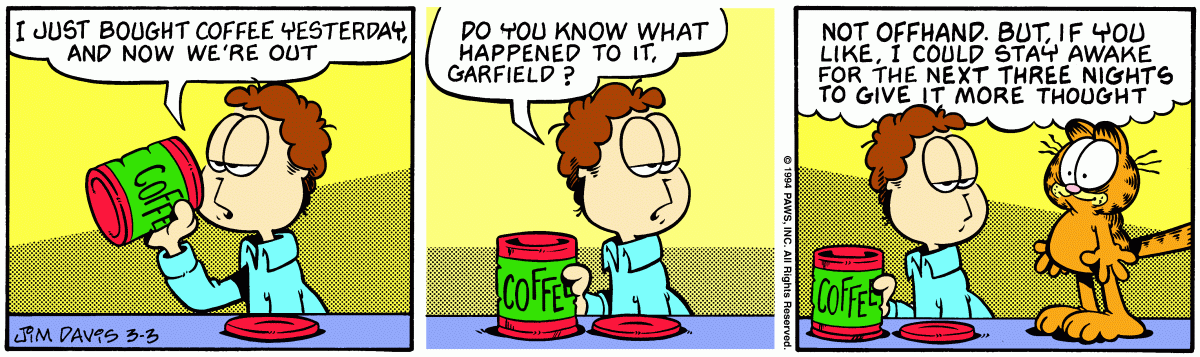 Garfield, March 3, 1994