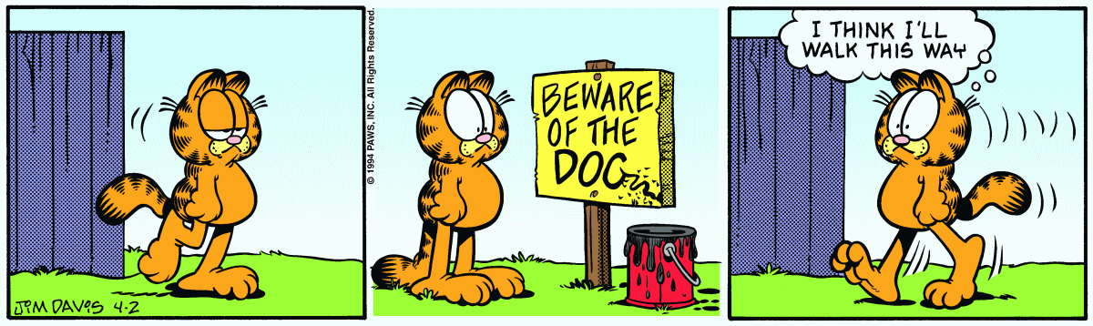 Garfield comic strip for Saturday, April 2, 1994