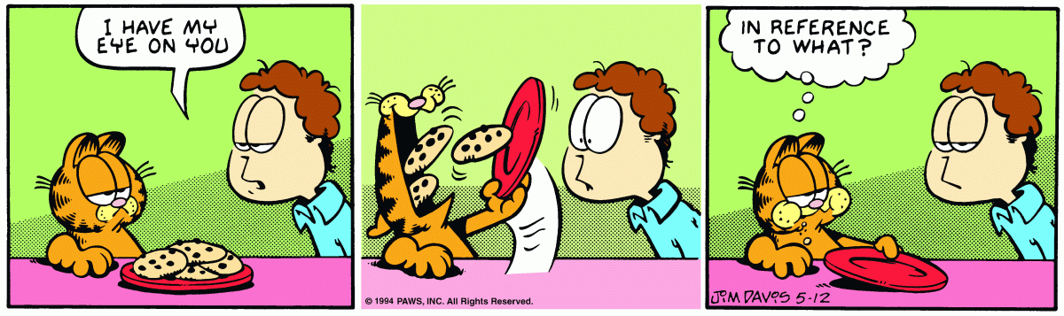 Garfield comic strip for Thursday, May 12, 1994