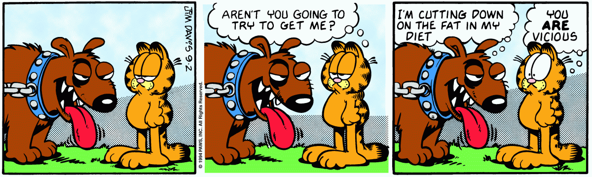 Garfield comic strip for Friday, September 2, 1994