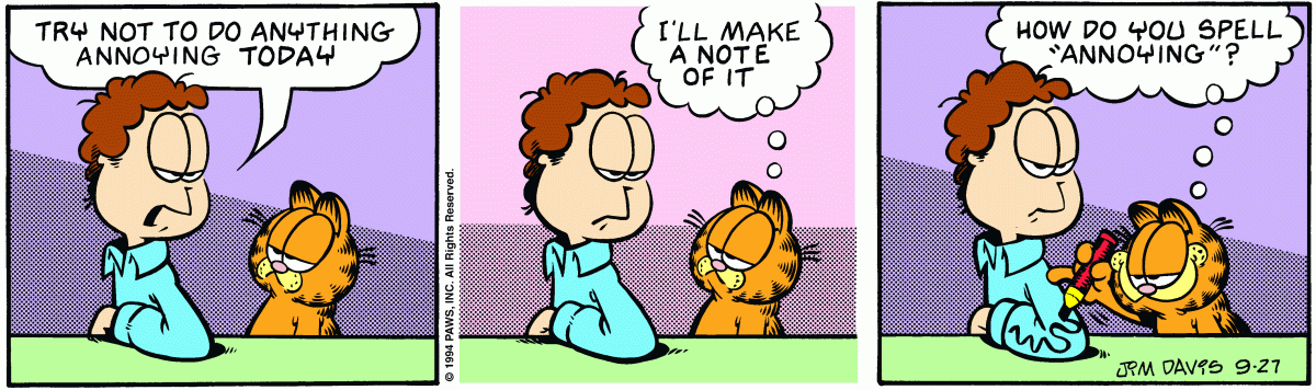 Garfield, September 27, 1994