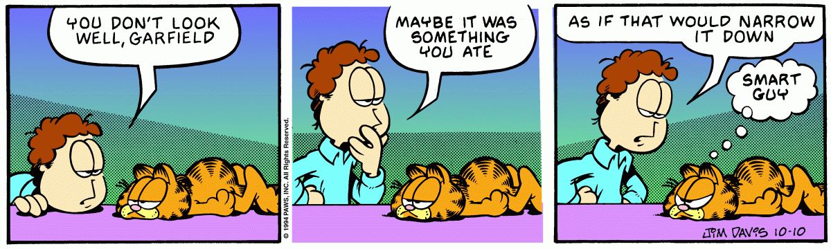 Garfield comic strip for Monday, October 10, 1994