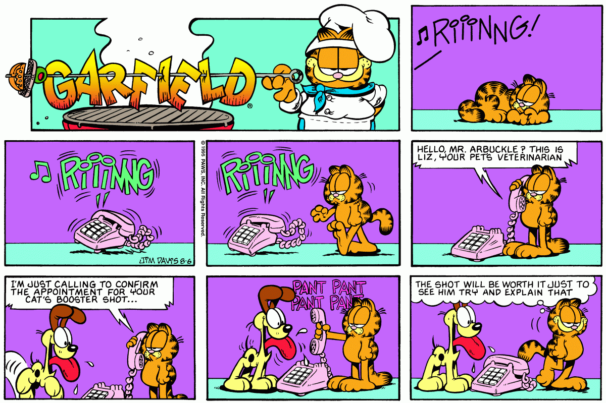 Garfield, August 6, 1995
