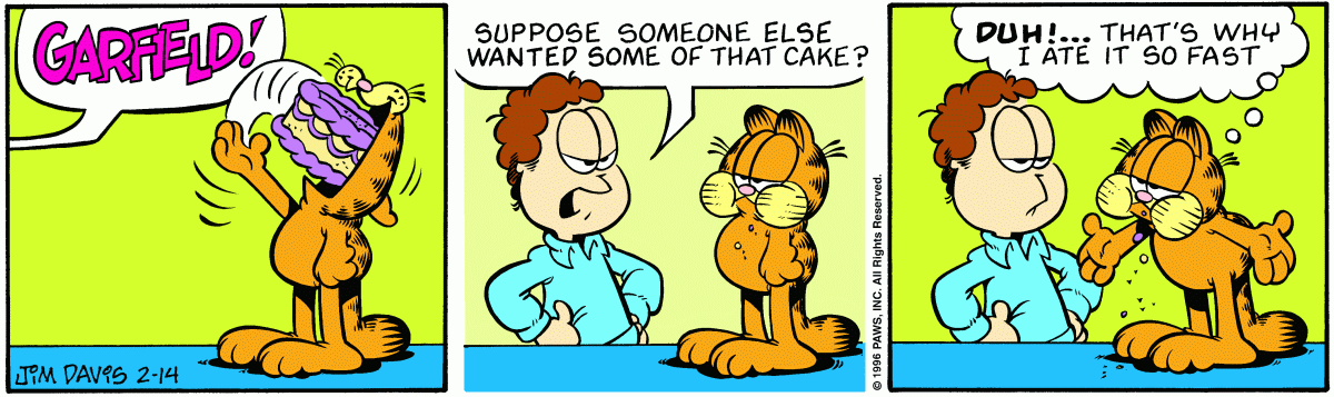 Garfield, February 14, 1996