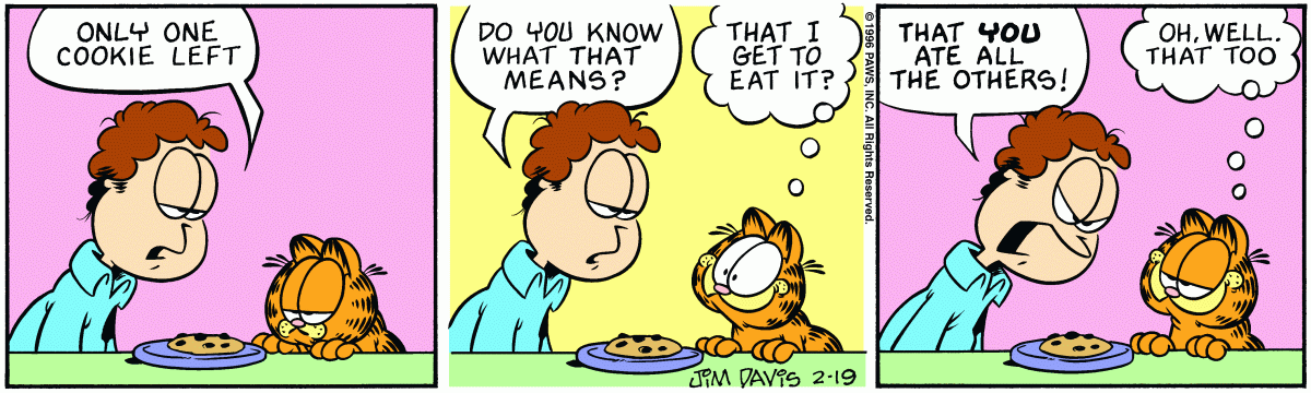 Garfield, February 19, 1996