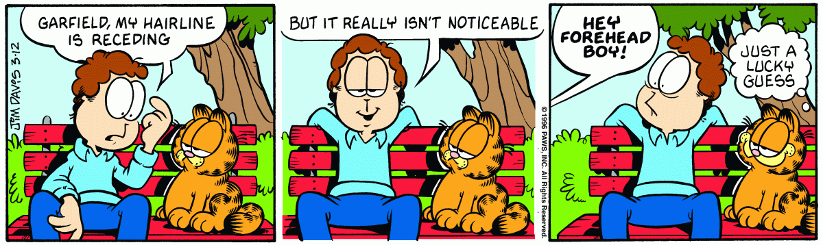 Garfield comic strip for Tuesday, March 12, 1996