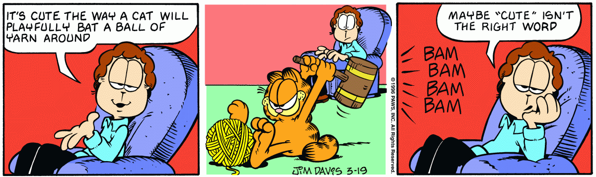 Garfield comic strip for Tuesday, March 19, 1996