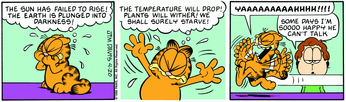 Garfield comic strip for Saturday, April 20, 1996