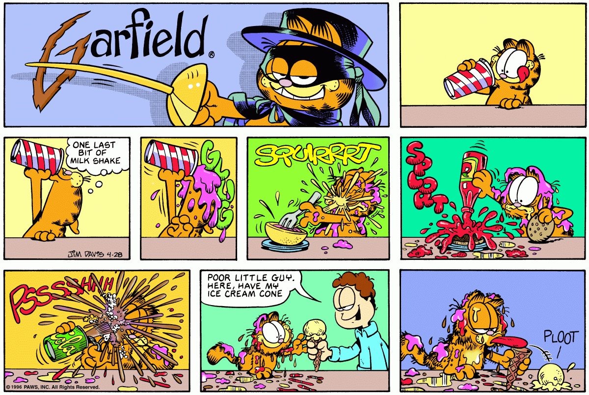 Garfield comic strip for Sunday, April 28, 1996