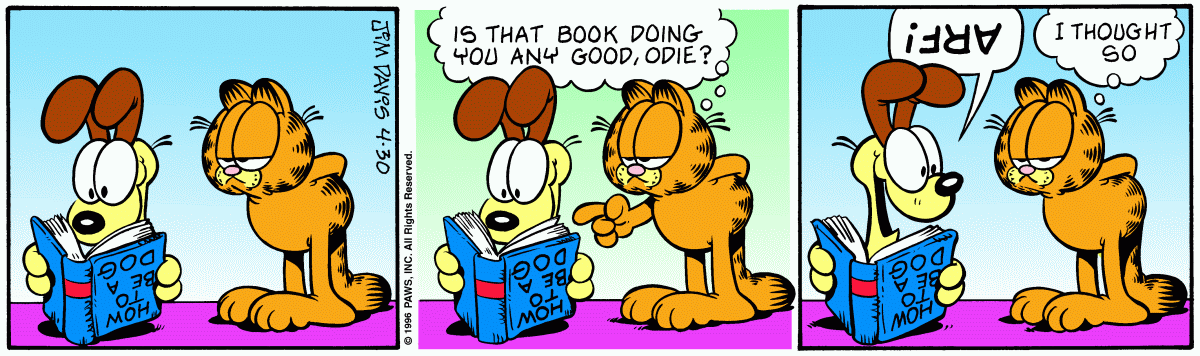 Garfield comic strip for Tuesday, April 30, 1996